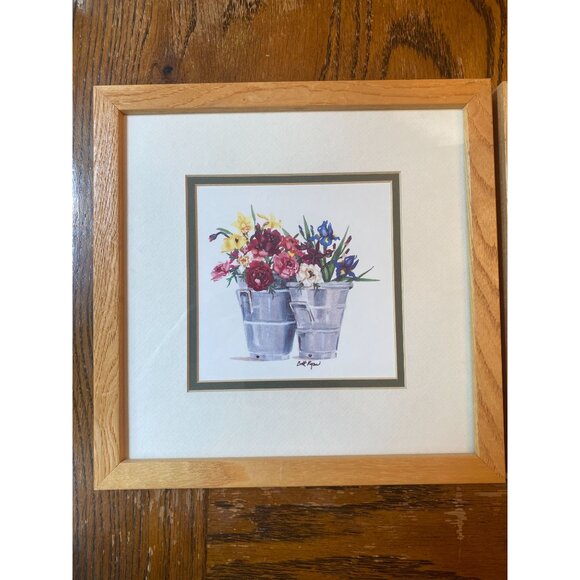 Britt Ryan Set Of 2 Framed Floral Watercolors In Glass With Wooden Frames - Picture 2 of 8